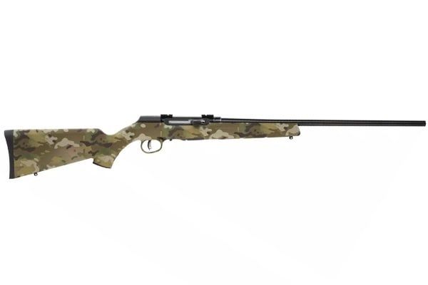 Savage A22 Camo Semi Auto Rimfire Rifle 22 LR Multicam Camo Accutrigger BRS Exclusive