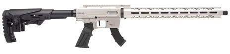TM22 Semi Auto 18" BBL w/Threaded Muzzle 1/2-28 Muzzle Thread Protector White finish Long Floating Hang Guard adj Stock 2x10RD Mag