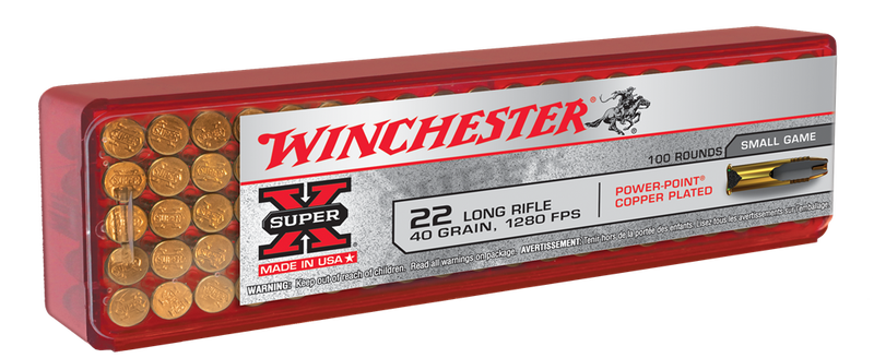 Winchester Super-X 22LR Power-Point Copper Plated Small Game 40gr 100rds