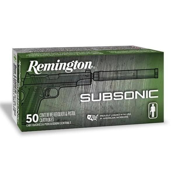 Remington Subsonic Ammo 9mm Luger 147GR FNEB 50RDS 945FPS