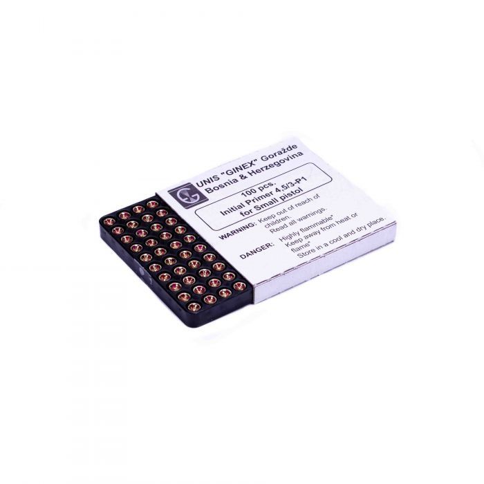 Unis Ginex Primer Cap 4.5/3-P3 for Small Pistol 5000 Ct