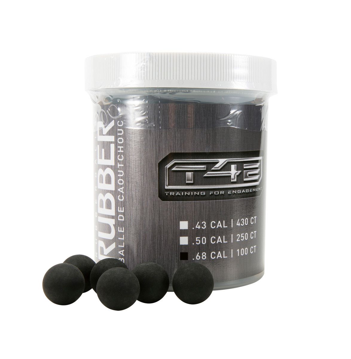 T4E Rubber balls .68CAL, Blk, 100 Count