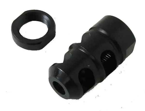 PLR-22 Muzzle Brake Kit Black Steel with 1/2"-28 tpi Threads for 22 LR Kel-Tec PLR-16