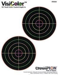 VisiColor Adhesive 50 Yard Color Coded Sight-In Target 10 Pack