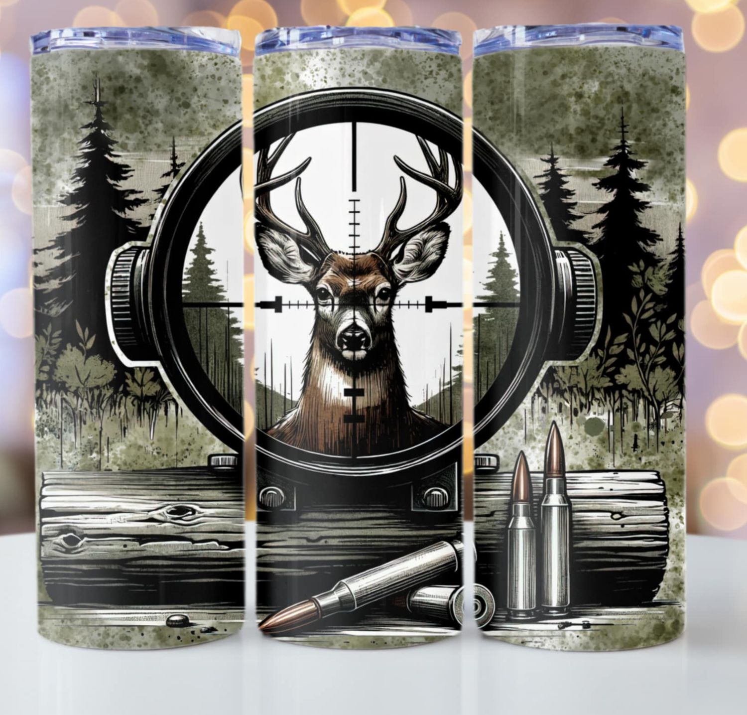 20 Oz Tumbler W/ Metal Straw, Bullet/Target