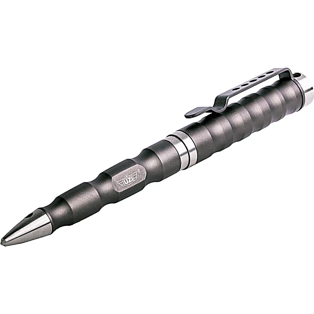 UZI Tactical Pen w/ Glassbreaker/Striking Point, Gun Metal