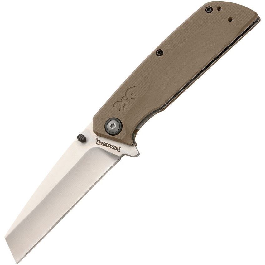 Plateau Knife 3-1/4" Blade, Tan G10 Handle