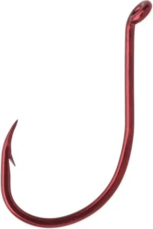 Octopus Hook Size 1/0, Red, Barbed 6 pcs