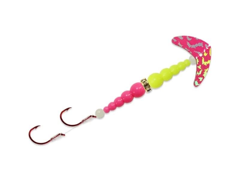Double Whammy Kokanee Hot Pink Sil Tig/Yel Chart/Hot Pink Size 4