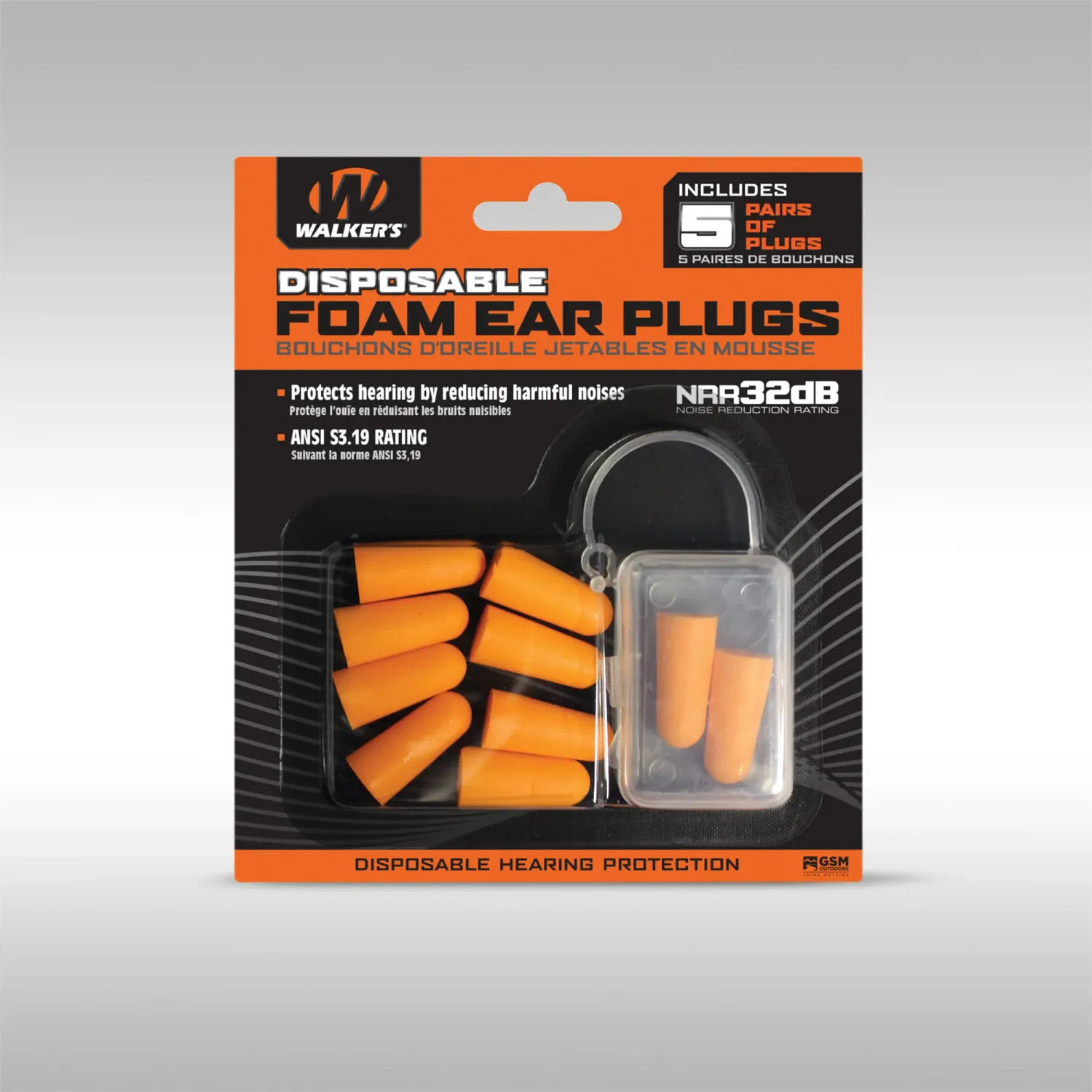 Foam Ear Plugs, Disposable 5 Pairs