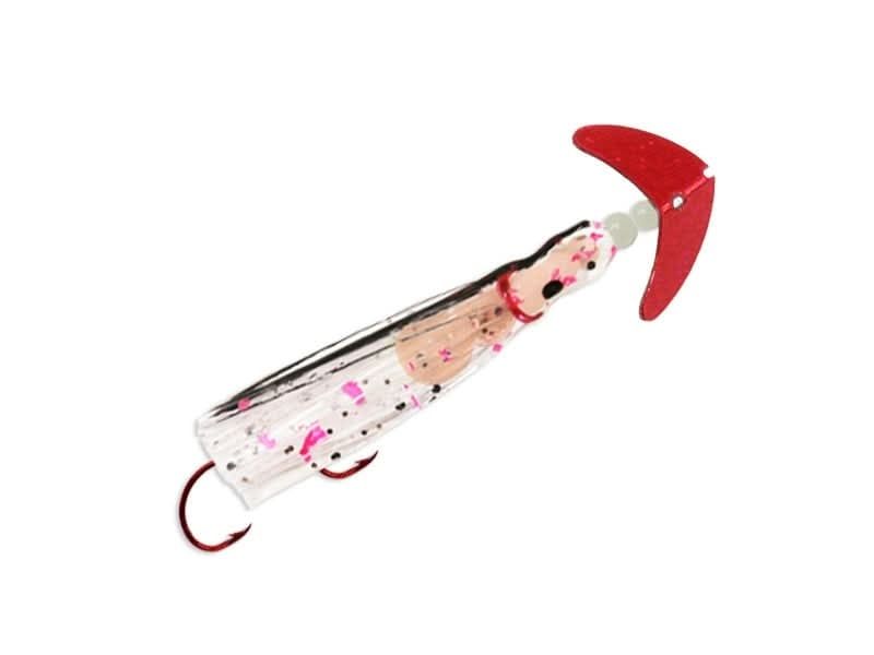Cha Cha 1.5" Kokanee Squid Hot Pink Sparkle/Pink Spatter Glow