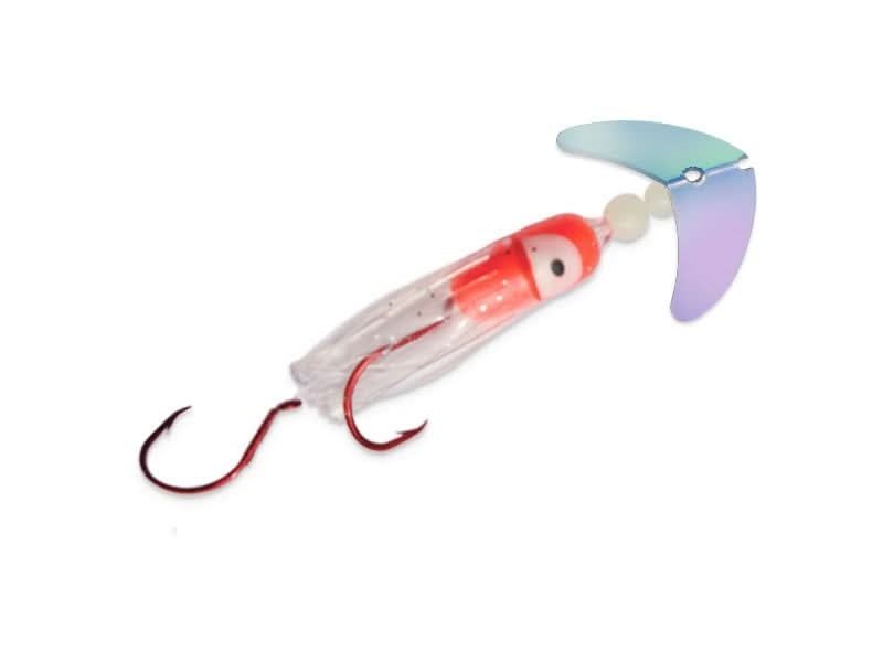 Smile Blade Kokanee Hoochie 1.5" Clr UV/UV Glo Burst/Red