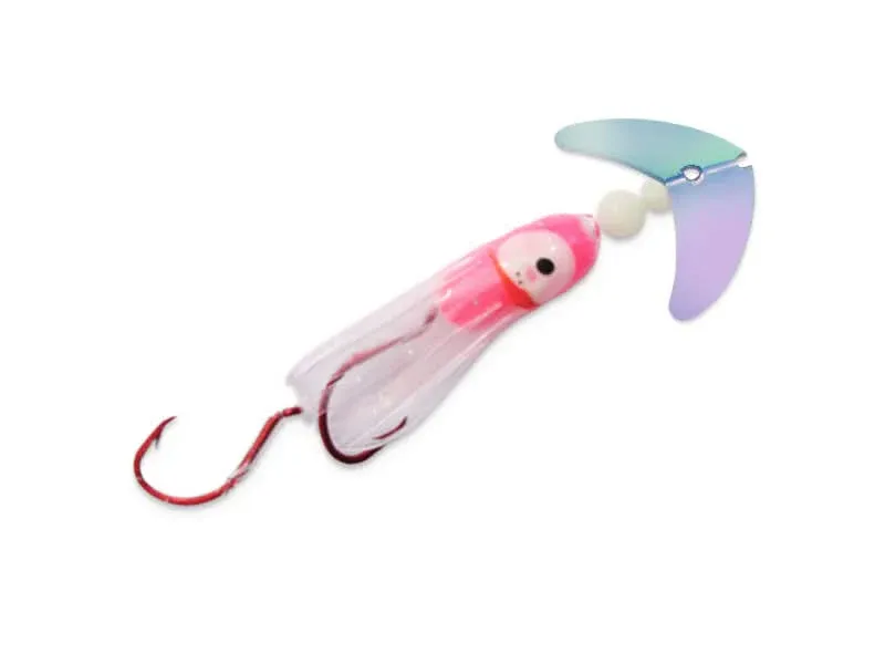 Smile Blade Kokanee Hoochie 1.5" Clr UV/UV Glo Burst/Pink
