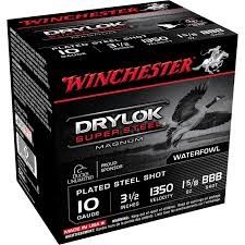 Drylok Super-X Magnum 10GA 3.5" 1 5/8 Oz. 98 Copper Plated Pellets BBB Shot 25 Rds