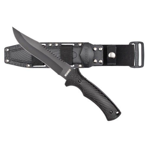 Fixed 6.25" Blade Rubber Handle Survival Knife