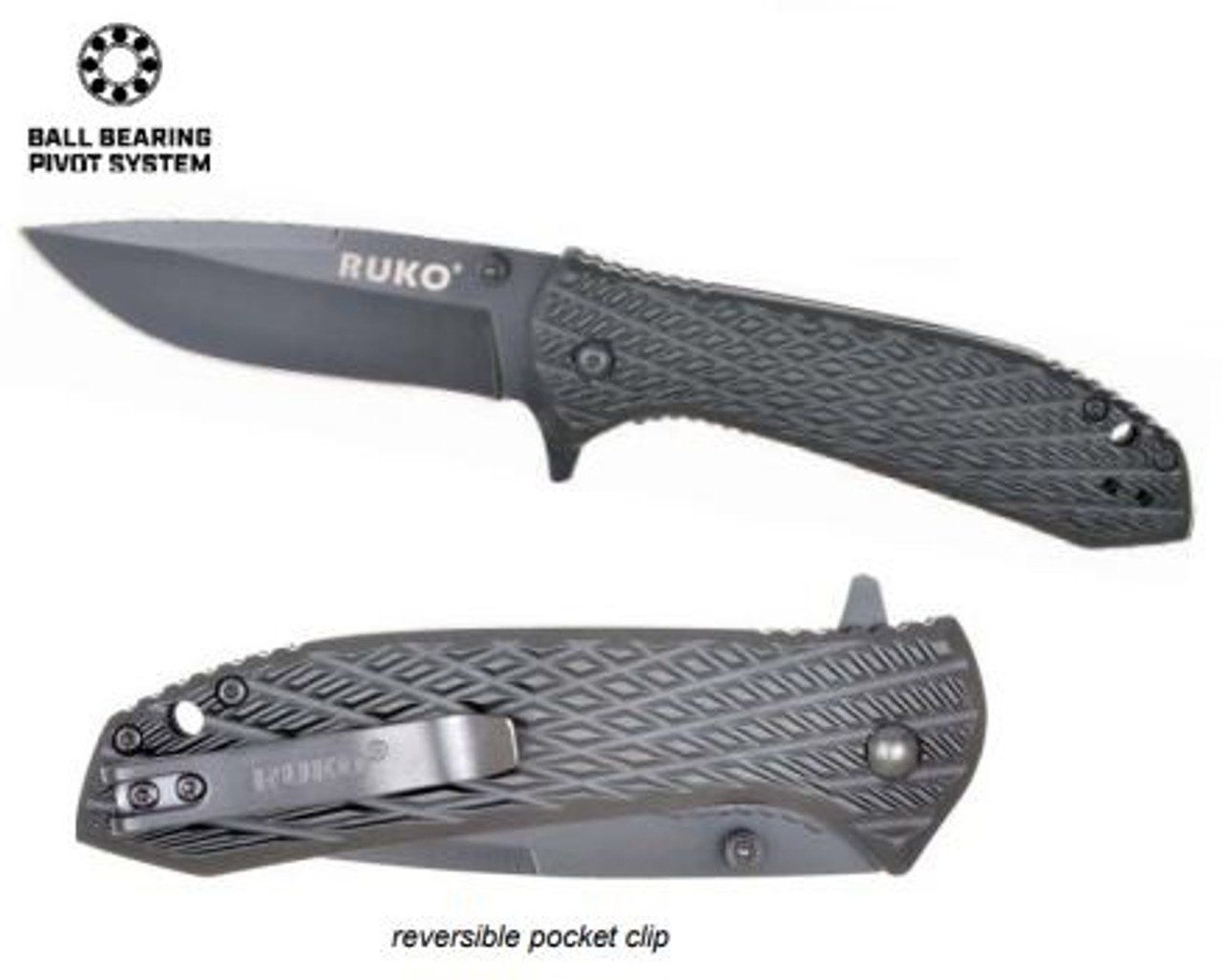 Folding Knife, Aluminum Handle, BBPS, Black