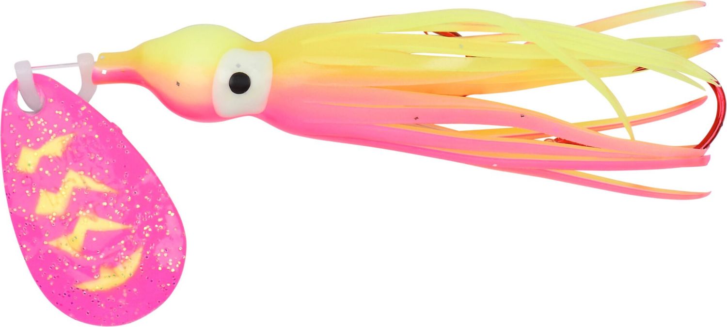 Tight Line Kokanee Rig 1 3/4" Glitter Pink Chum Slick Dbl Red Hook #4