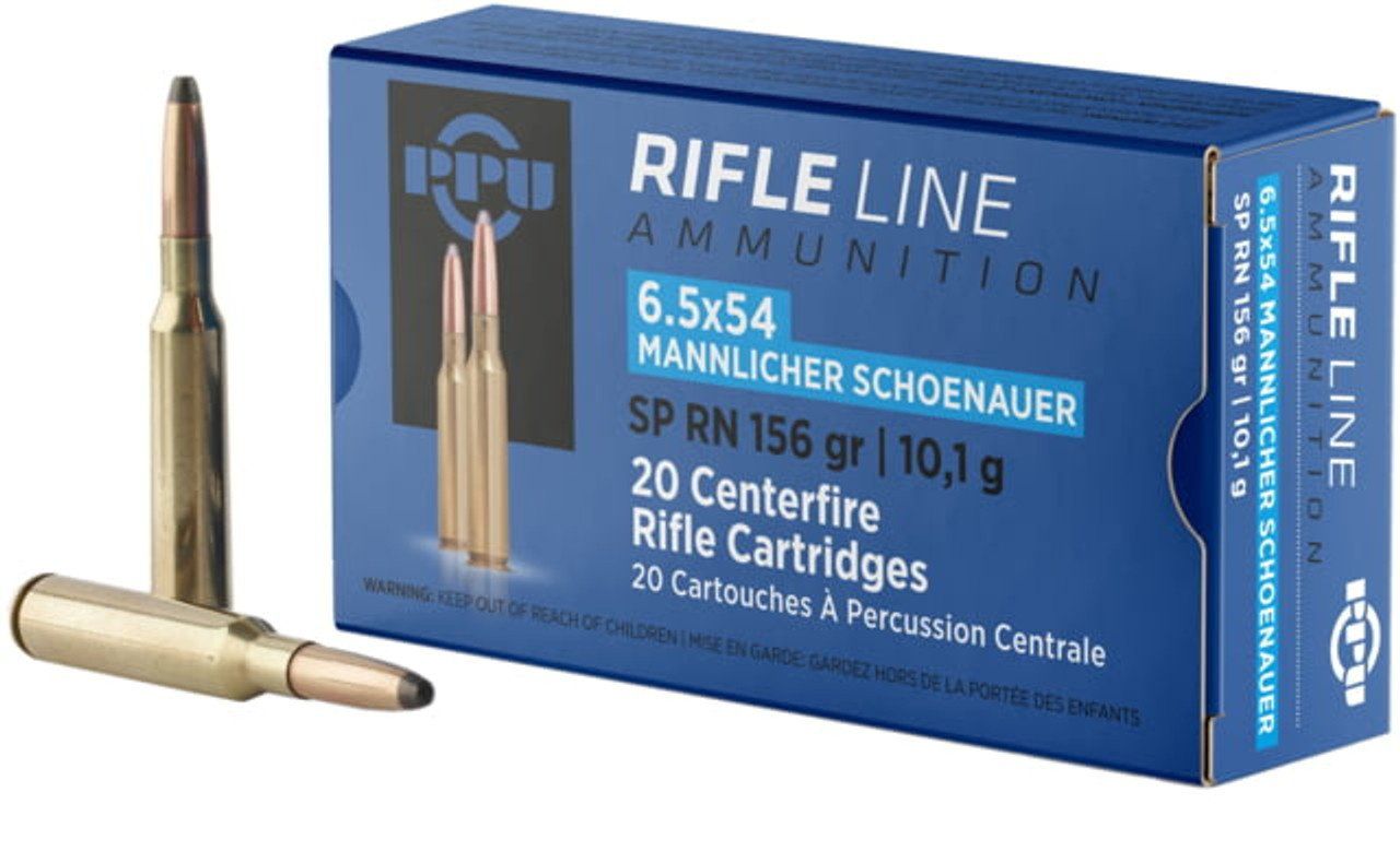 6.5x54 Mannlicher Schoenauer SP RN 156GR 20 Rds