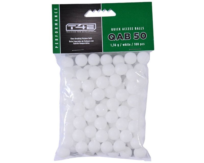 T4E Quick Access Balls 50 CAL, White 100, Glass Breaking Polymer Balls