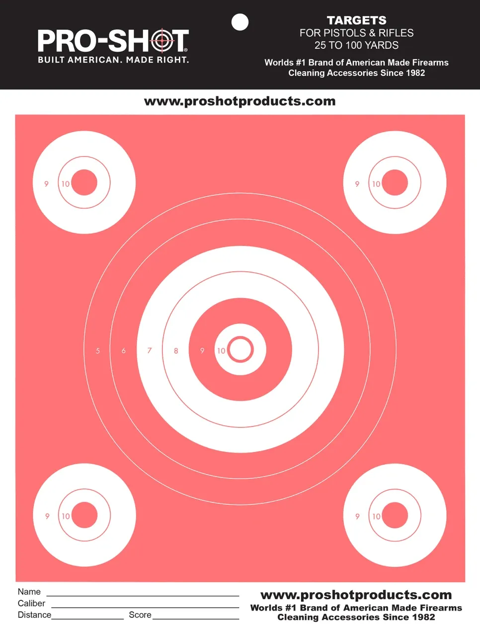 Pro-Shot Orange Glow Bullseye Target - 12 Pack