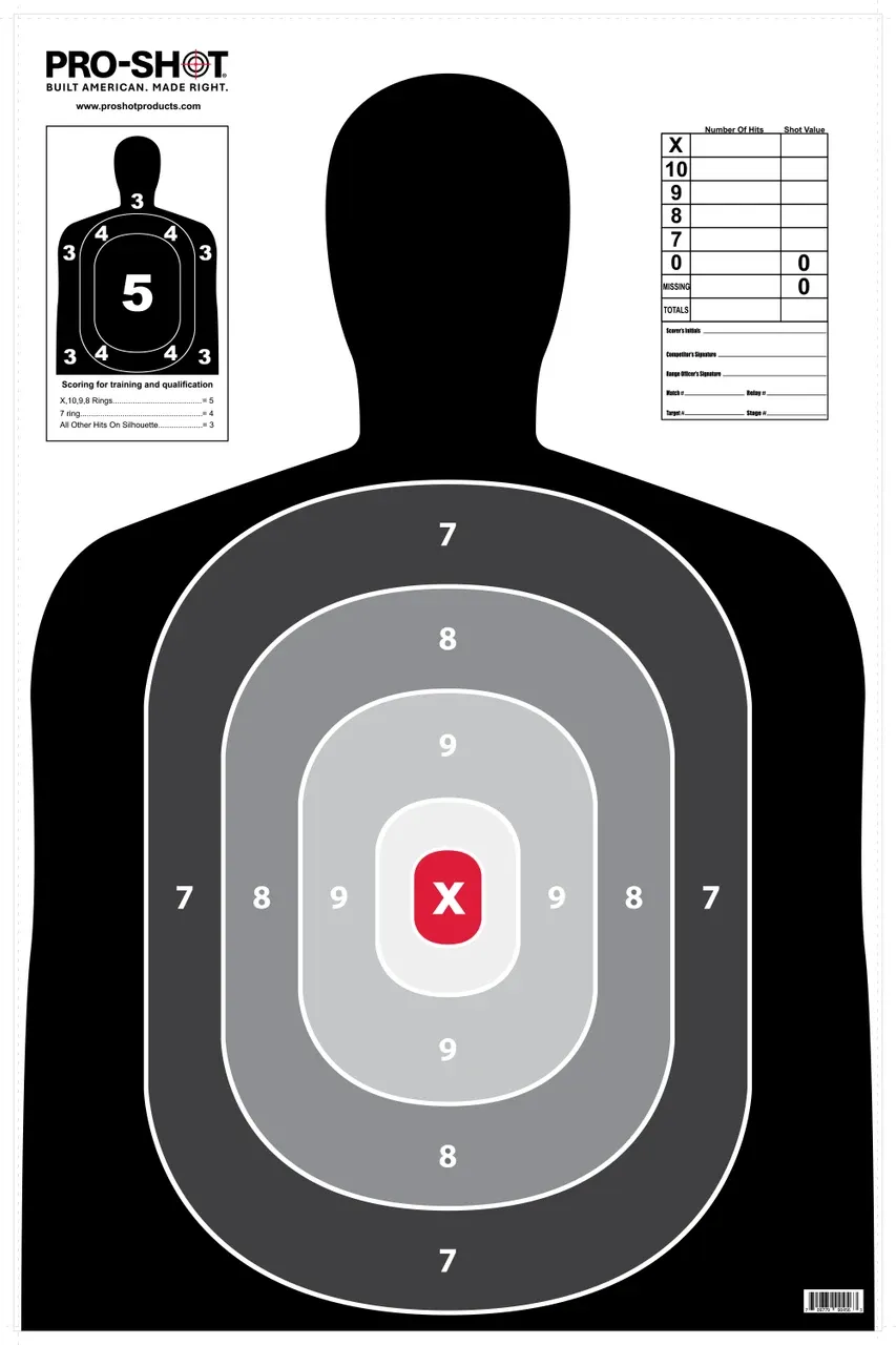 Pro-Shot B-27E Pro Silhouette Target - 23"x35" Paper Target - 5 Pack