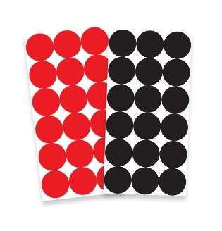 Splatter Shot 1" Repair Patches - 216 Red &amp; Black Patches