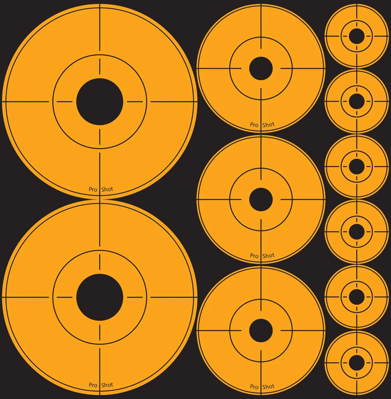 Orange Peel and Stick Assorted - 3" Dot (2), 2" Dot (3), &amp; 1" Dot (6)  - 10 Sheets