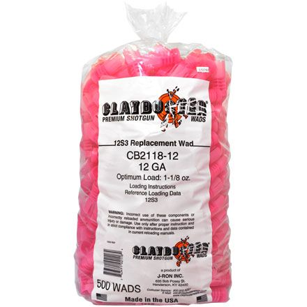 Claybuster 12S3 Replacement Wads 12Ga 1-1/8 oz - 500 Per Bag