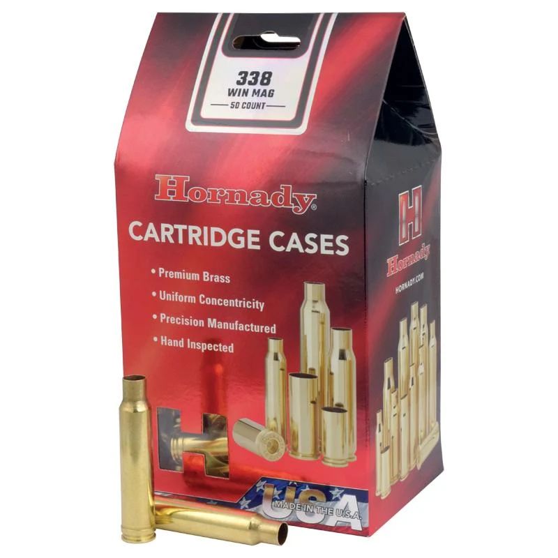 Hornady 338 Win Mag Unprimed Cartridge Cases 50ct