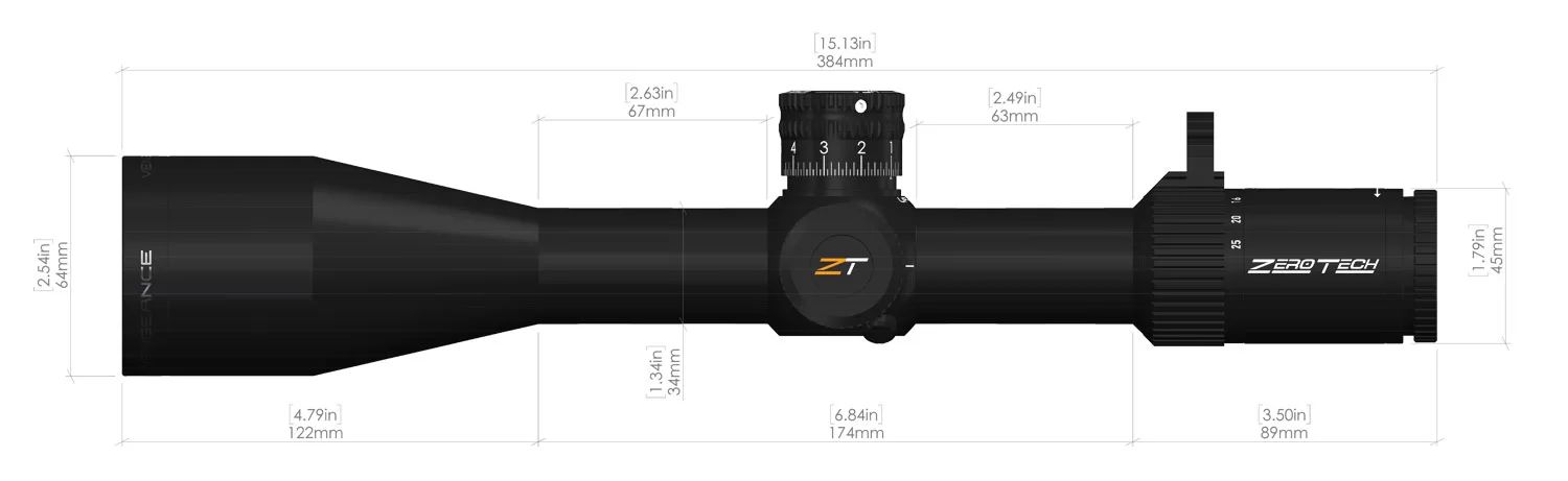 Zero Tech Vengeance 5-25X56 RMG-0.1MRAD FFP Side Focus 34mm