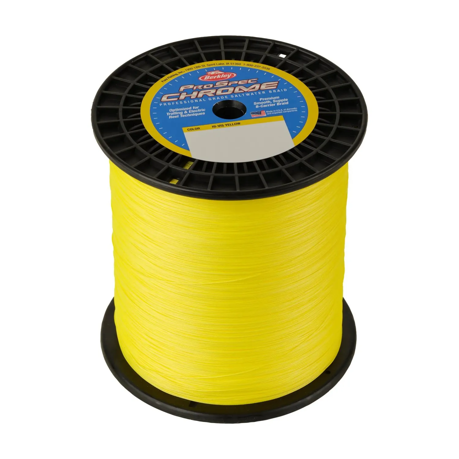 Berkley ProSpec Fishing Line Chrome Braid 130lb Hi-Vis Yellow - 100 Yard