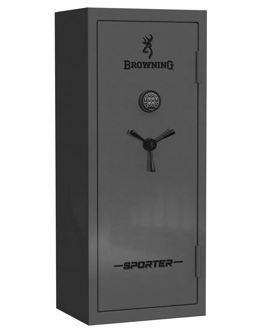 Browning Sporter 20 Gun Safe, Hammer Gloss Grey Black Chrome E-Lock