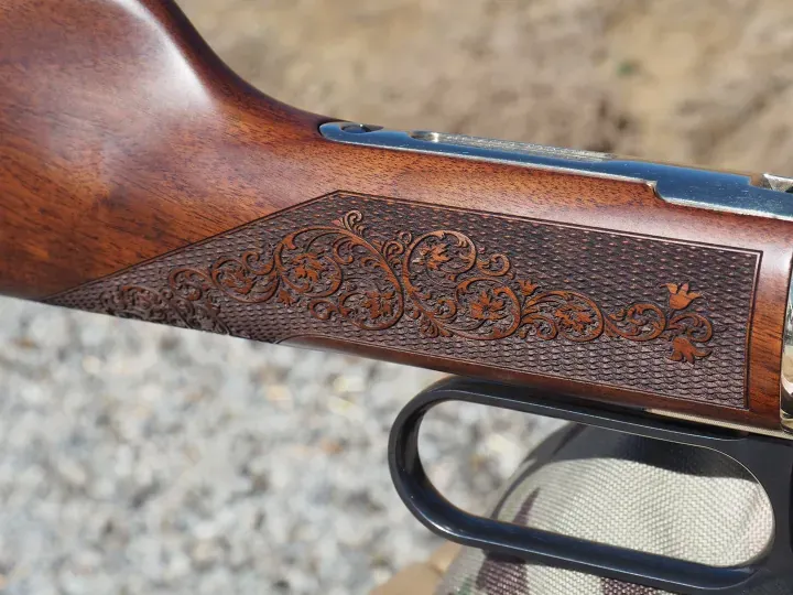 Henry Side Gate Lever Action, Brass Engraved/ Walnut, 30-30 Win - Display Model, Minor Buttstock Dent