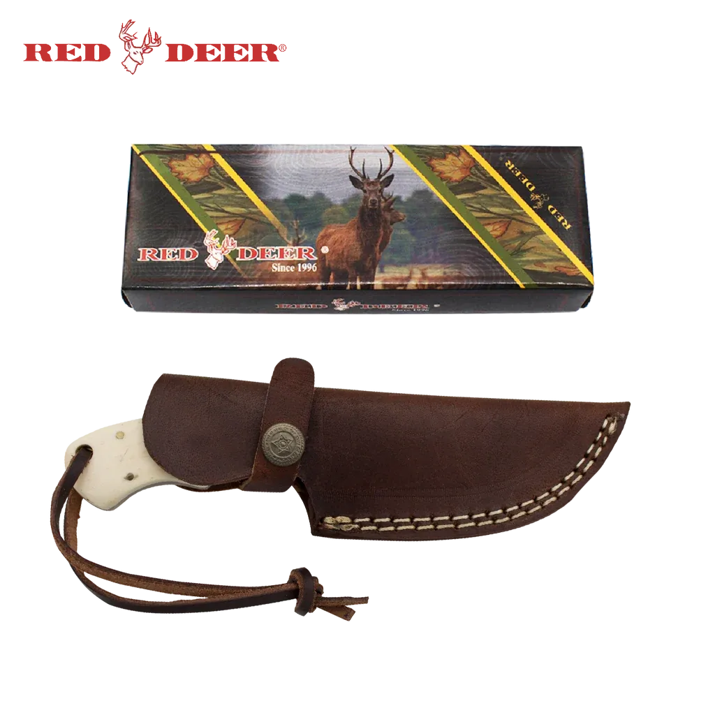 Red Deer Full Tang Gut Hook 7" Bone and Horn