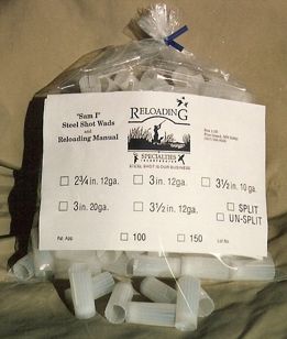 Reloading Sam 1" Wads 12 GA 3" Split 100 ct