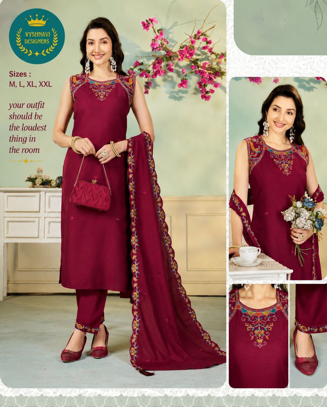 kurta (kameez) paired with matching ankle-length straight pants