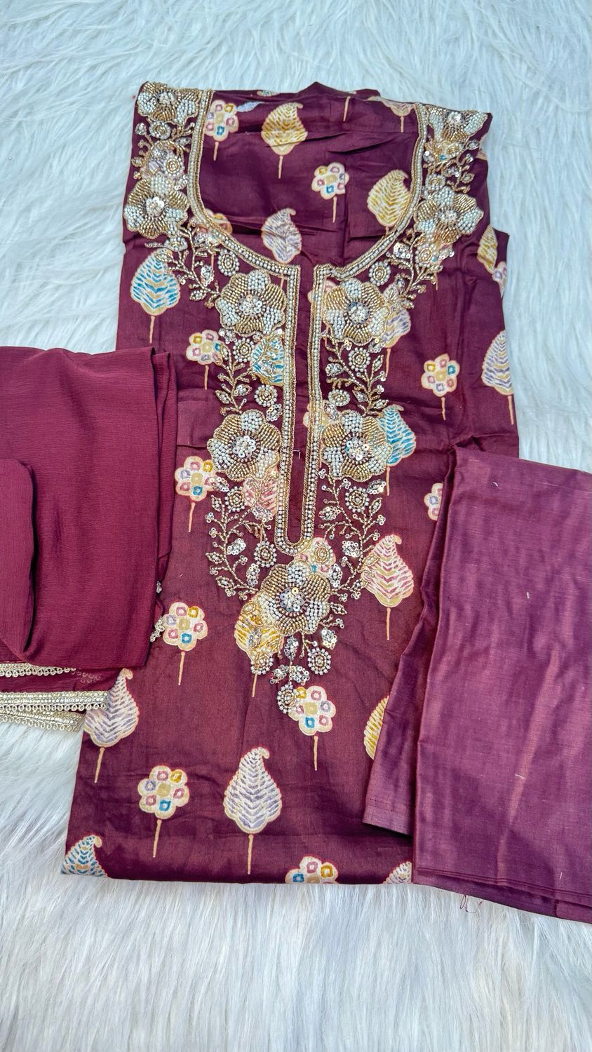 Reyon Heavy Work Dress Material