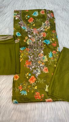 Reyon Dress Material Sequence Work