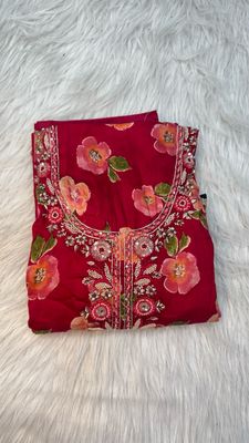 Reyon Dress Material Full Hand Work Yock Part