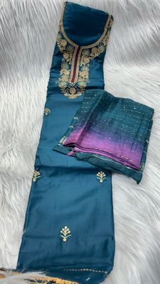 Pattu Work Dress Material