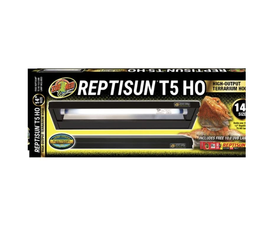 Zoo Med ReptiSun T5 HO Terrarium Hood w/ 10.0 Bulb 14 in