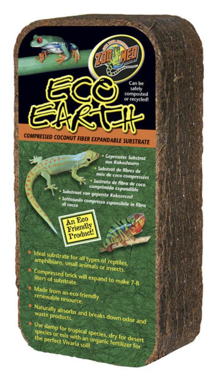 Zoo Med Eco Earth Coconut Fiber Substrate Brown 1 Pack