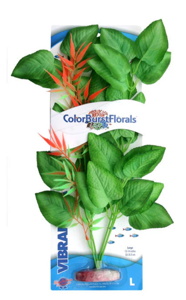 Blue Ribbon Colorburst Florals Marshwood Aquarium Plant Green LG
