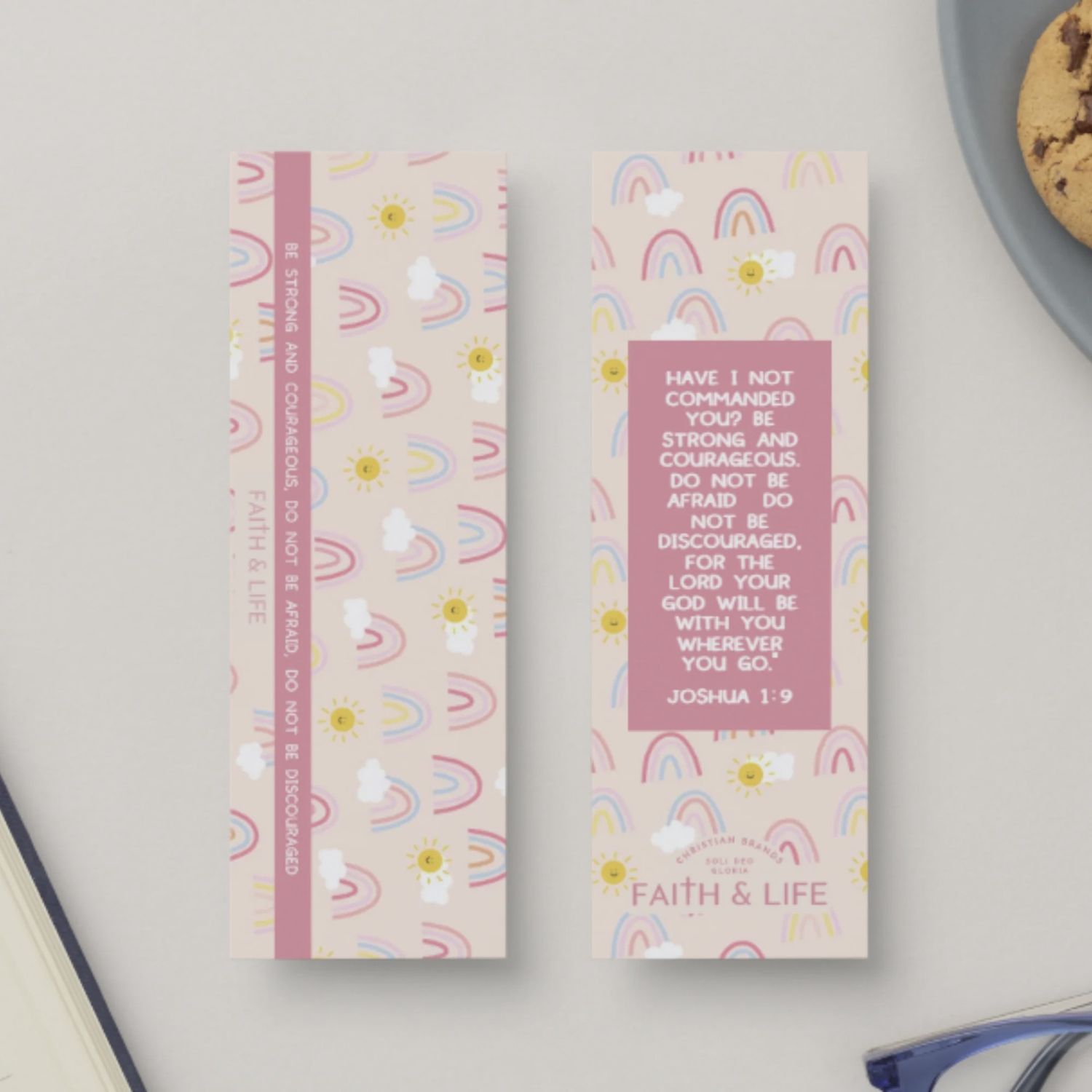 Cross Paperclip and Bookmark Set: Be Strong And Courageous