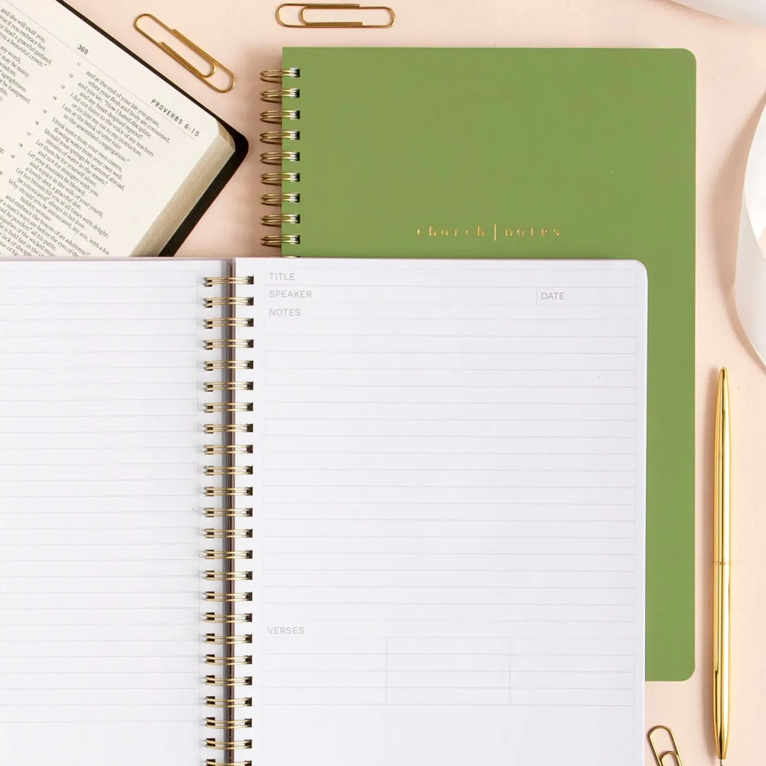Church Notes Notebook - Olive