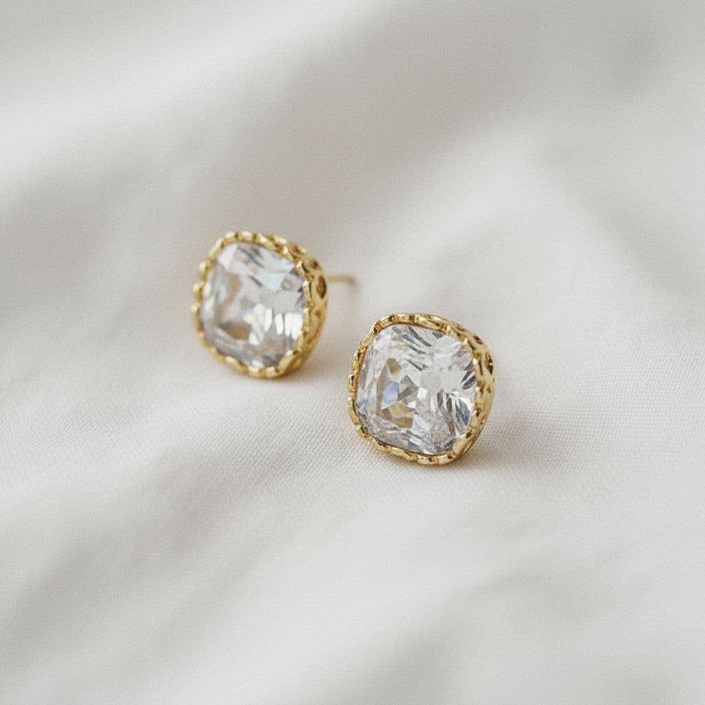 Chic Square Zirconia Drop Earrings