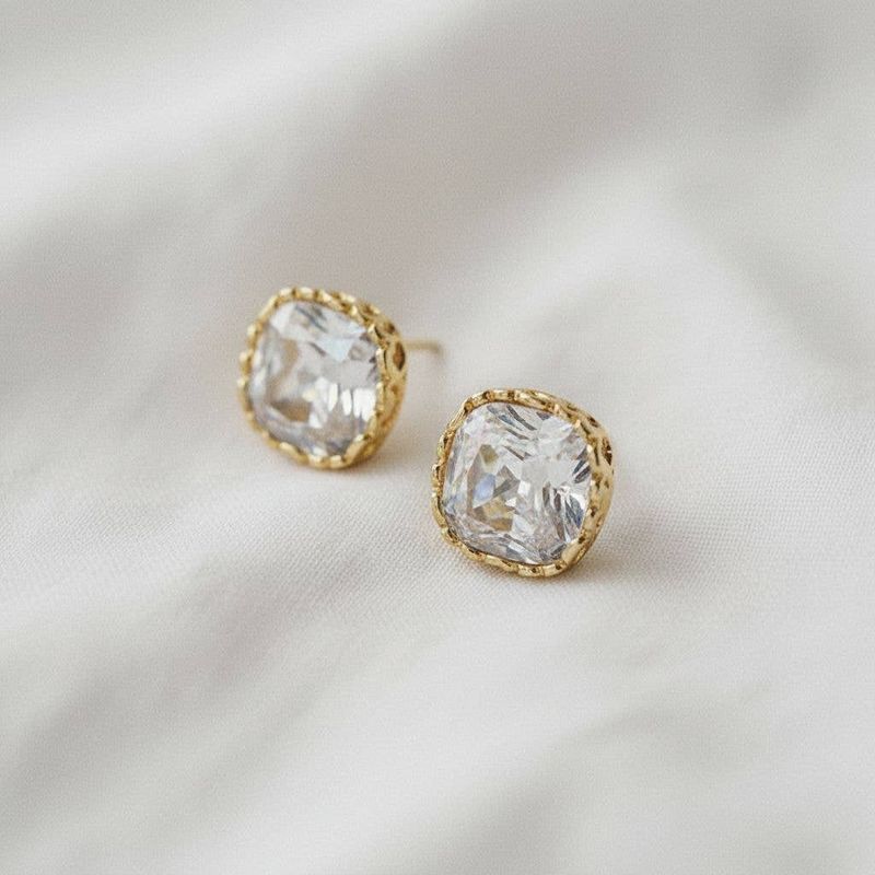 Chic Square Zirconia Drop Earrings