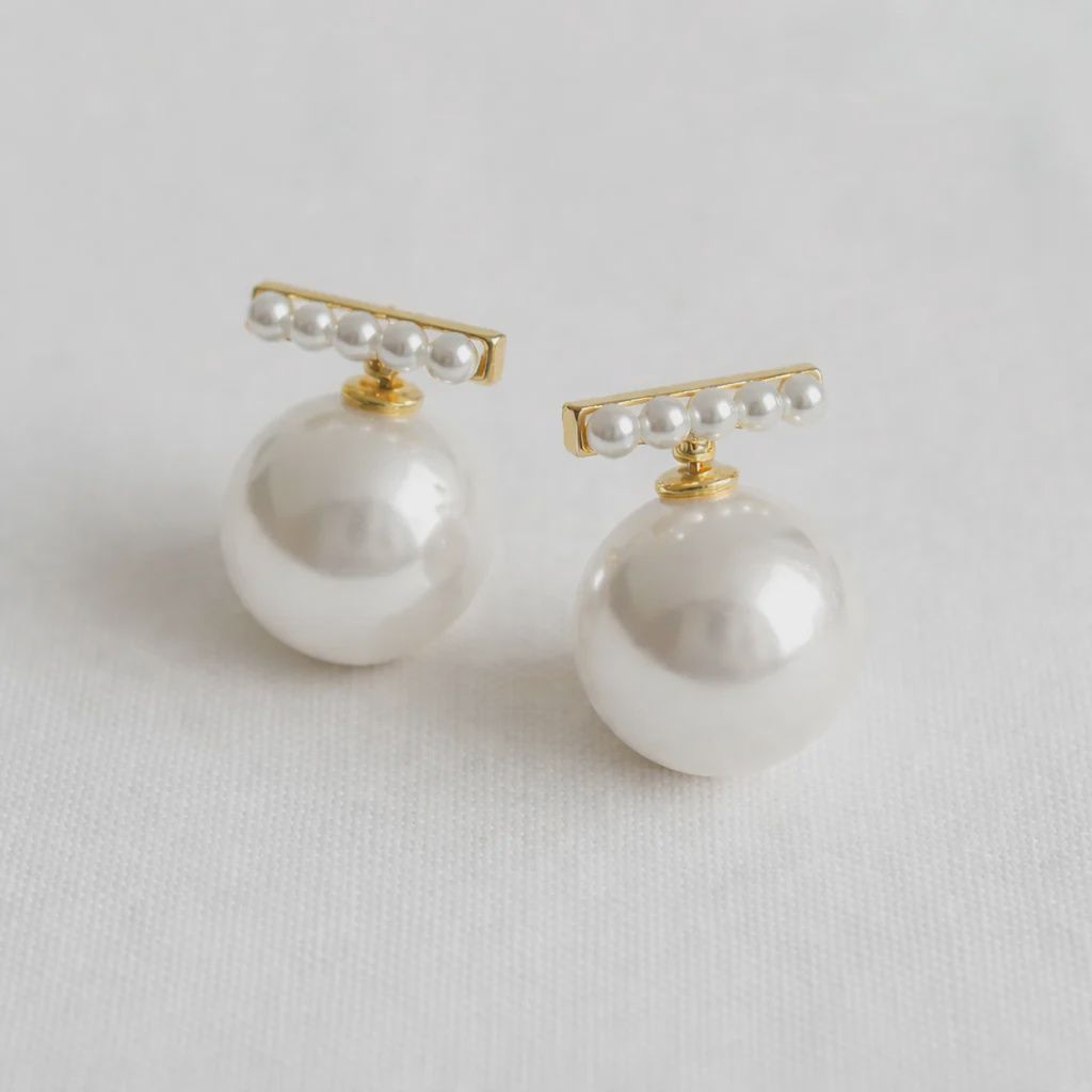 Geometric Pearl-Inspired Drop Earrings