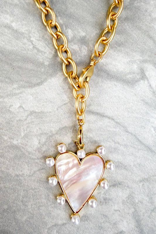 Spotted Heart Long Necklace