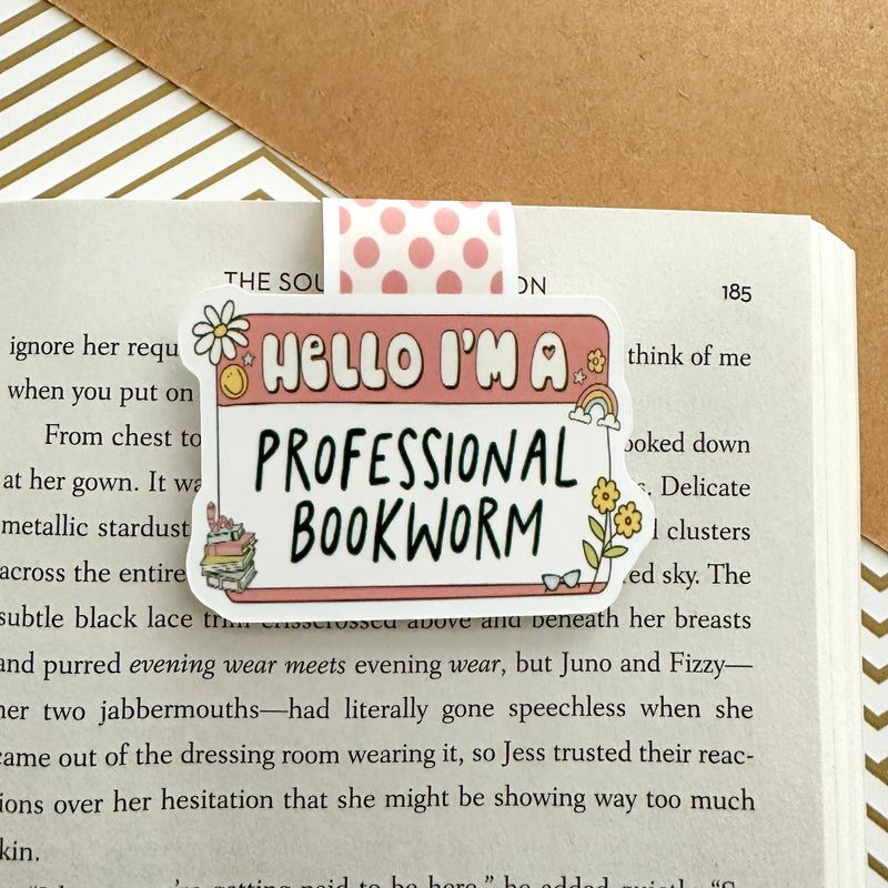Hello I'm A Professional Bookworm Cute Magnetic Bookmark